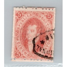 ARGENTINA 1864 GJ 19g ESTAMPILLA RIVADAVIA DE 1ra TIRADA DOBLE VARIEDAD PAPEL RAYADO Y DELGADO, DE PERFECTA CONDICION, MUY RARO SELLO U$ 110